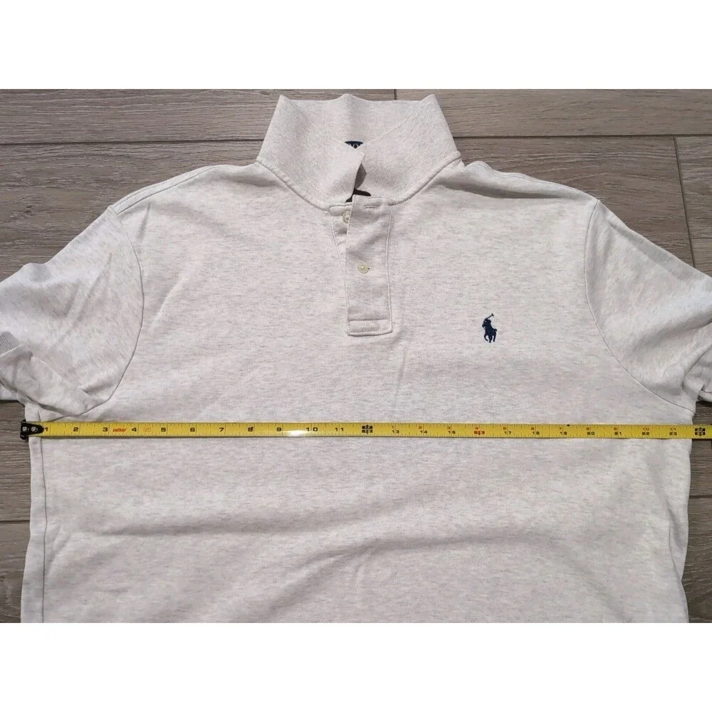 POLO RALPH LAUREN MEN's  SIZE L  LIGHT HEATHER POLO SHIRT W/PONY LOGO  EUC